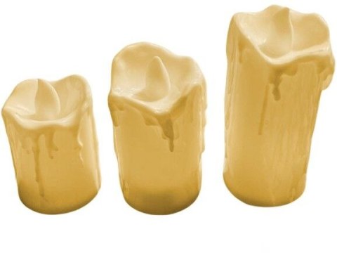 Świeczki led lampki wkłady do znicza komplet świeczek wosk 3szt.