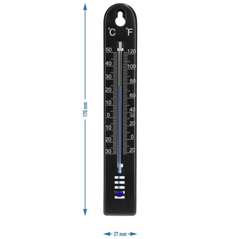 Termometr uniwersalny (-30 do +50°C), 17 cm, czarny 014704