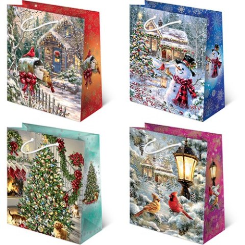 Torebki ozdobne 10szt. XL set S-37 Święta jak malowane 30 x 36,5 x 13cm