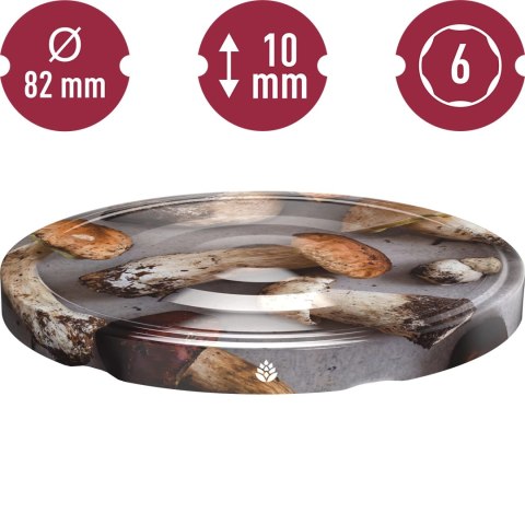 Zakrętka fi 82/6 grzybki 2 - 10szt. 136515