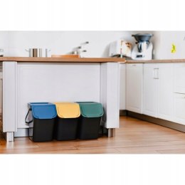 Zestaw 3 koszy pojemnik do segregacji śmieci 3 x 25l BINI