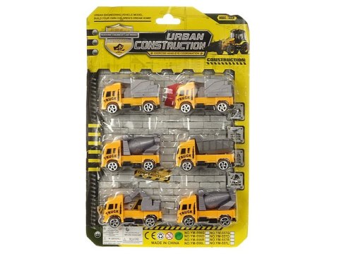 Zestaw 6 autek budowlanych na blistrze 31 x 21cm