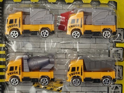 Zestaw 6 autek budowlanych na blistrze 31 x 21cm