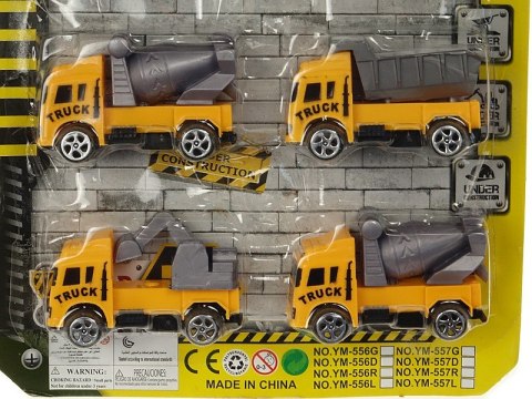 Zestaw 6 autek budowlanych na blistrze 31 x 21cm