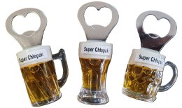 Otwieracz do butelek piwa kapsli ozdobny magnes na lodówkę Super Chłopak 2w1 KUFEL