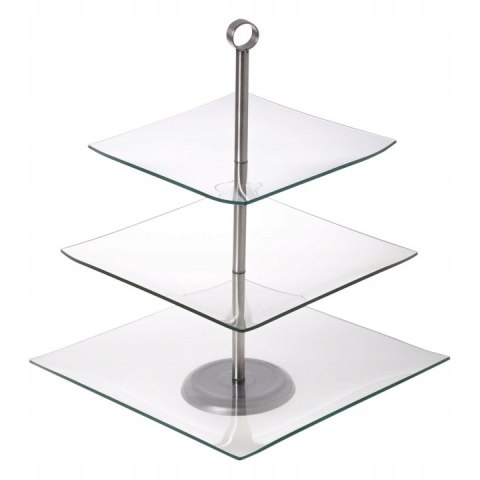 Patera 3-poziomy szklana kwadrat | OD1202