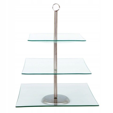 Patera 3-poziomy szklana kwadrat | OD1202