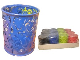 Pojemnik organizer świecznik metalowy ażurowy mix kolorów