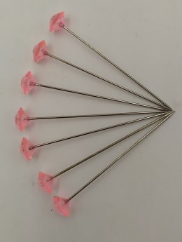 Szpilki ozdobne różowe 50szt diament 54mm 6 paczek SPD54-RO