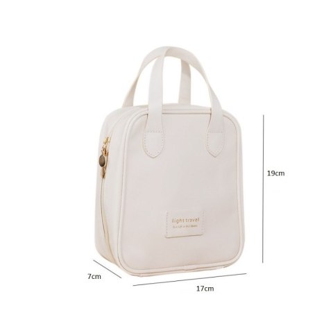 Kosmetyczka organizer na kosmetyki z rączką 17x7x19cm różowa KS128R