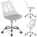 Fotel biurowy Puppy Love obrotowy do biurka, dziecięcy biało szary KO16BSZ