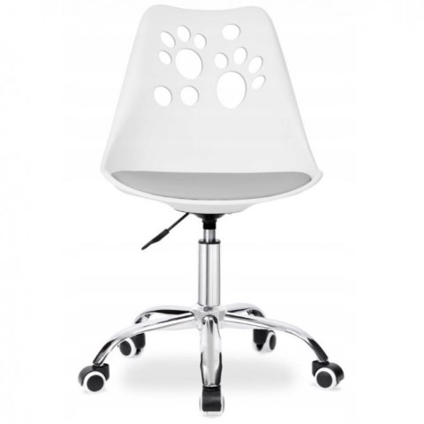 Fotel biurowy Puppy Love obrotowy do biurka, dziecięcy biało szary KO16BSZ