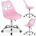 Fotel biurowy Puppy Love obrotowy do biurka, dziecięcy różowy KO16R