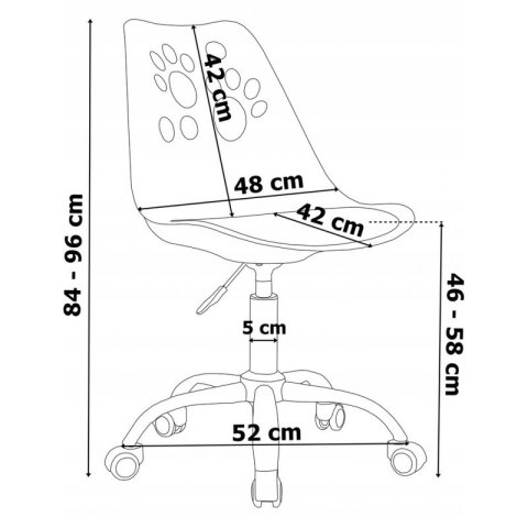 Fotel biurowy Puppy Love obrotowy do biurka, dziecięcy różowy KO16R