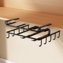 Półka, uchwyt podwieszany do szafki, organizer kuchenny z haczykami, czarny OR116CZ