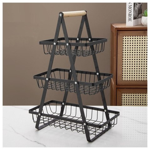 Trzypoziomowy regał, koszyk na owoce i warzywa 34 x 17,5 x 47cm SZ44CZ