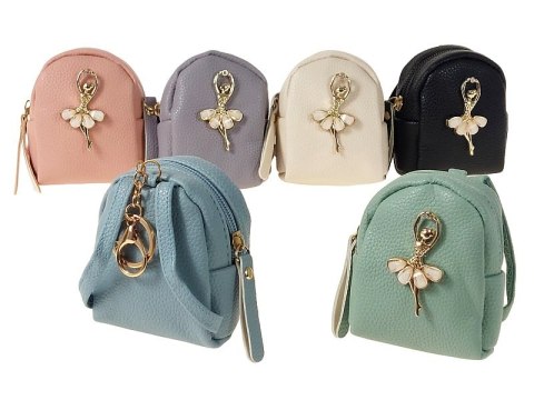 Brelok 12szt. plecak 10 x 8x 4cm zapinany zamkiem błyskawicznym