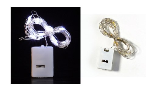 Lampki na baterie na druciku 10led zimny biały LMK-10WC