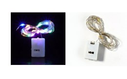 Lampki na druciku 20 led (na baterie) .- MULTIKOLOR LMK-20M