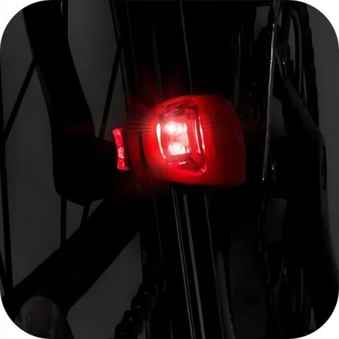 Lampki rowerowe silikonowe led przód i tył mocne światło wodoodporne PID0110