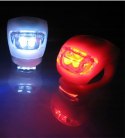 Lampki rowerowe silikonowe led przód i tył mocne światło wodoodporne PID0110