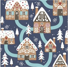Serwetki 33 x 33 cm Gingerbread Houses on Navy 20szt. 01-92