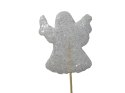 Aniołek na piku piankowy 6szt. biały brokat