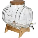 Beczułka 5l szklana z szerokim wlewem korkiem podstawką i kranikiem 635528