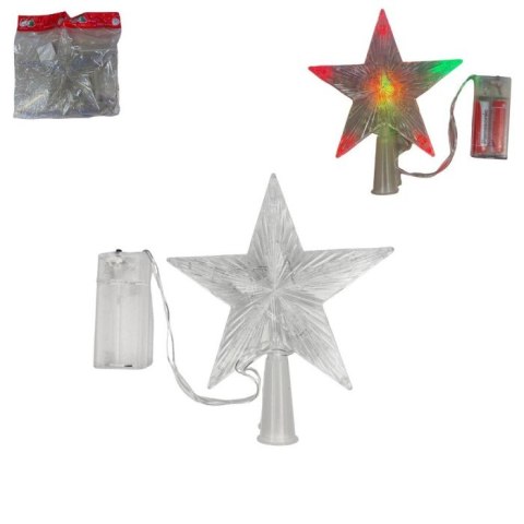 Czubek led na baterie 2 x AA / LR6 na choinkę 15cm multikolor 116070