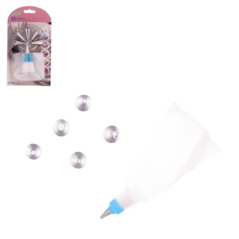 Dekorator do ciasta + 6 końcówek, kolor niebieski 479205-1