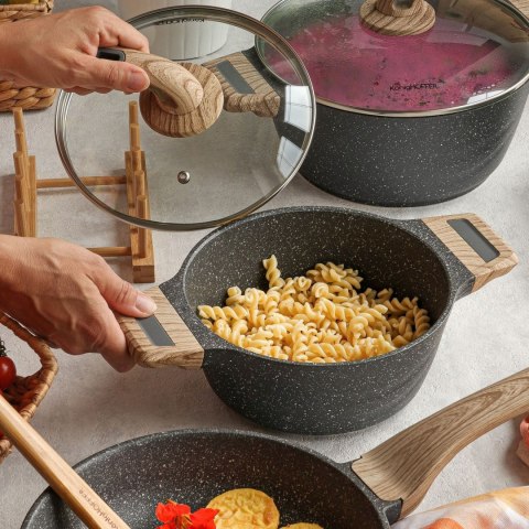 Garnek granitowy typu stone z pokrywką Konighoffer Fegato 2,2l