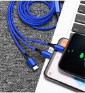 Kabel usb typ -C micro USB lightning iphone szybkie ładowanie 3w1 PID1387