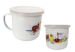 Kubek emaliowany z pokrywką 10 x 11cm KUCHNIA AE-A1005