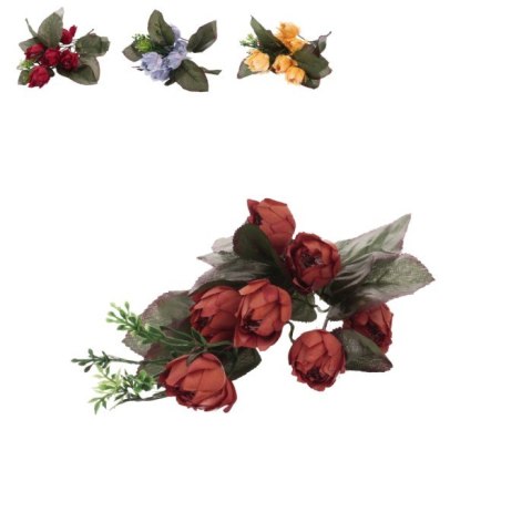 Kwiaty sztuczne bukiet róża 7 kwiatów dł.33cm. 102413