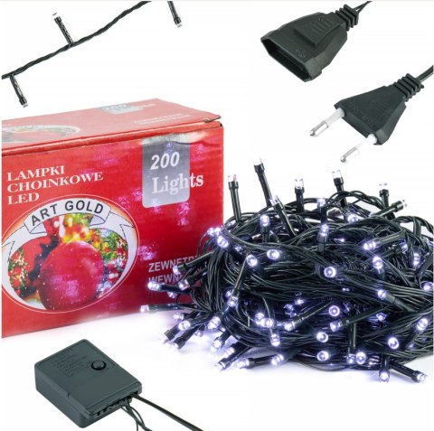 Lampki choinkowe 200 LED białe zimne L-159B