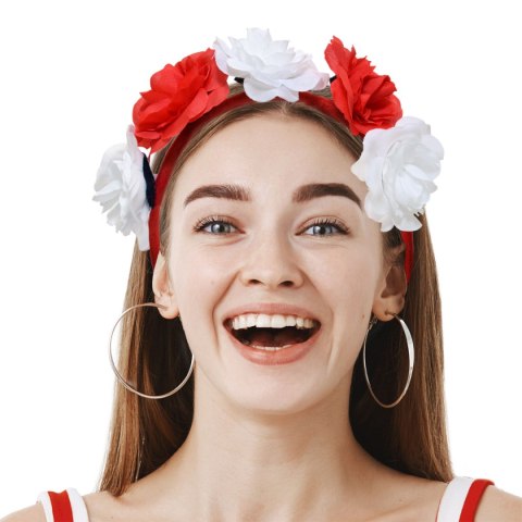 Opaska z kwiatami "Biało-Czerwoni" Polska SP4958