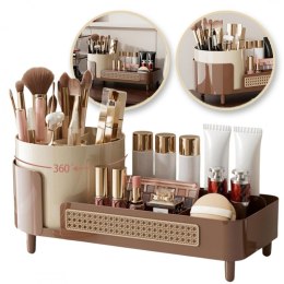 Organizer na pędzle, kosmetyki, plecionka wiedeńska obrotowy 34,5x7,8x15 cm CB75BR