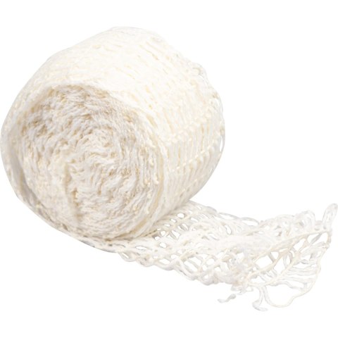 Siatka wędliniarska biała o wymiarach 12,5 cm x 5 m, z wytrzymałością termiczną do 220°C 310104