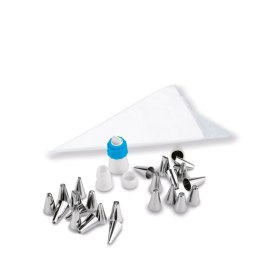 Zestaw rękaw cukierniczy dekorator do ciast i tortów 24 końcówki 50 rękawów 3 adaptery