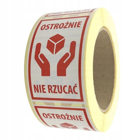 Etykiety ostrzegawcze-OSTROŻNIE NIE RZUCAĆ 50×80 500szt