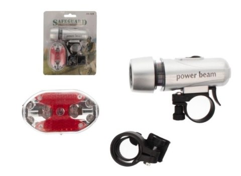 Komplet lampek rowerowych zestaw przód+tył 5 LED 1241