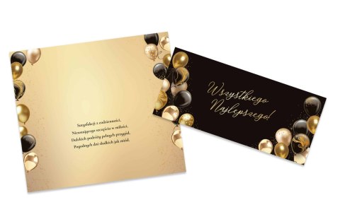 Koperta na 40 urodziny z dużą złoconą cyfrą - elegancki zestaw prezentowy nr.2