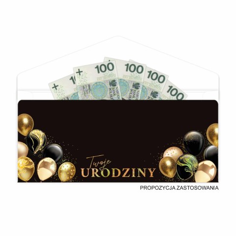 Koperta na 40 urodziny z dużą złoconą cyfrą - elegancki zestaw prezentowy nr.2