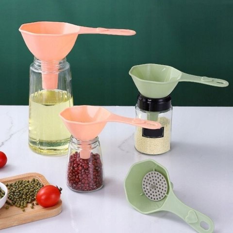 Lejek kuchenny do słoików oleju zestaw 3szt. + sitko mix PID5092