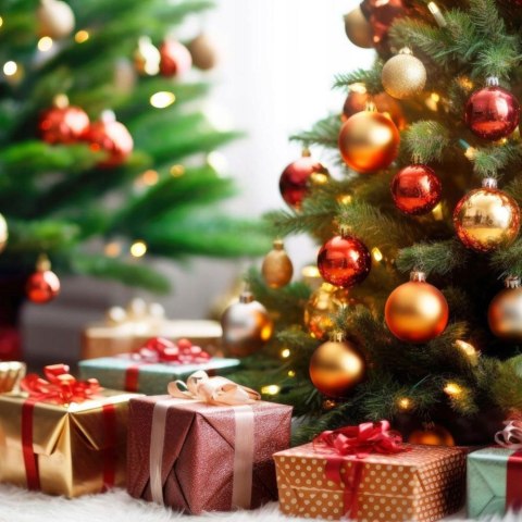 Naklejki WESOŁYCH ŚWIĄT DZIĘKUJEMY ZA ZAMÓWIENIE gastronomia pudełko 12 szt