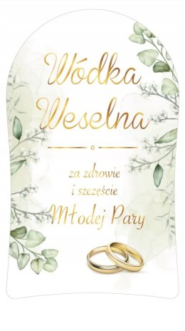 Naklejki na wódkę weselną ślub wesele szkło 12 szt 55mm x 92mm