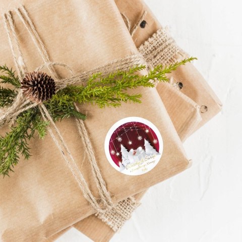 Naklejki świąteczne WESOŁYCH ŚWIĄT cukiernia kawiarnia kwiaciarnia 12 sztuk