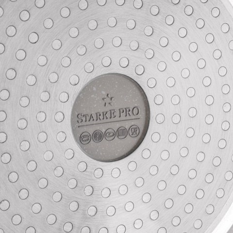 Patelnia na indukcję krótkie uchwyty z pokrywką Starke Pro Stoneware Marble 28 cm
