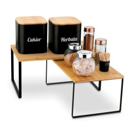 Półki bambusowe stojące na stalowym stelażu 33,5 x 19,5 cm i 33,5 x 18,5 cm