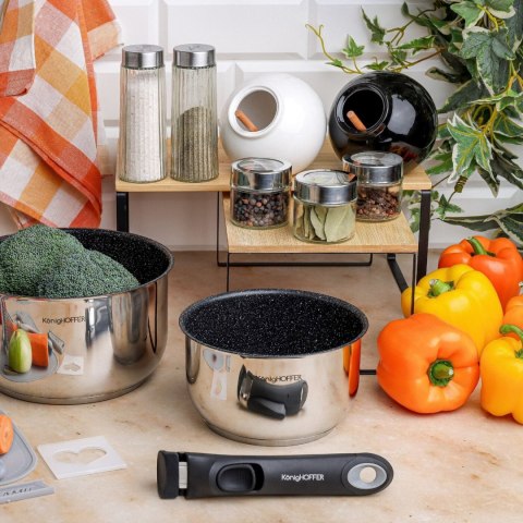 Półki bambusowe stojące na stalowym stelażu 33,5 x 19,5 cm i 33,5 x 18,5 cm